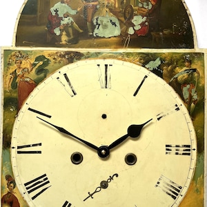 Original Revamped Hand-Painted Grandfather Longcase Clock Dial With Modern Movement