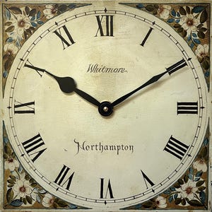 Original Revamped Hand-Painted Grandfather Longcase Clock Dial With Modern Movement