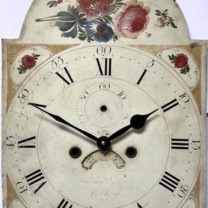 Original Revamped Hand-Painted Grandfather Longcase Clock Dial With Modern Movement