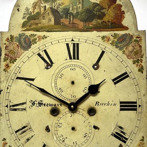 Original Revamped Hand-Painted Grandfather Longcase Clock Dial With Modern Movement