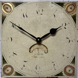 Original Revamped Hand-Painted Grandfather Longcase Clock Dial With Modern Movement