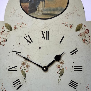 Original Revamped Hand-Painted Grandfather Longcase Clock Dial With Modern Movement
