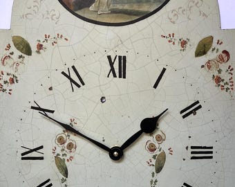 Original Revamped Hand-Painted Grandfather Longcase Clock Dial With Modern Movement