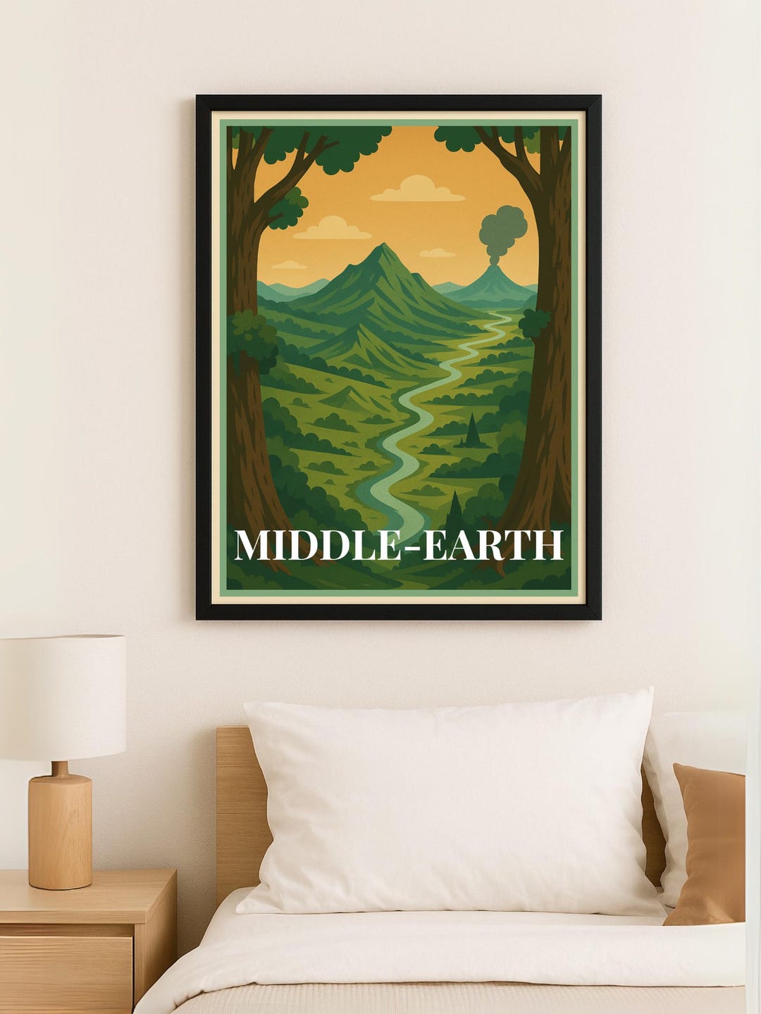 Middle Earth Vintage Travel Poster | Lord of the Rings Inspired Digital ...