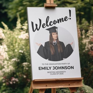 Graduation Welcome Sign - Class of 2025, Personalized, Custom Party Decor, Graduation Decorations, Printable Poster