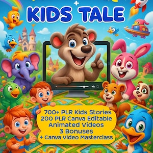 900 Plus Kids Storybooks and Animated Videos -  Editable PLR Bundle with Full Resell Rights