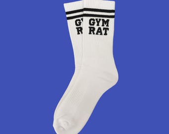 Gym Rat Crew Socks: Funny Workout Socks for Women