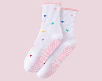 Heart Grip Pilates Socks – Non-Slip Barre Socks, Valentine's Gift