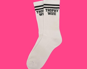 Trophy Wife Crew Socks: Funny Bridal Shower Gift