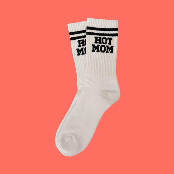 Hot Mom Crew Socks: Funny New Mom Gift, Retro Style