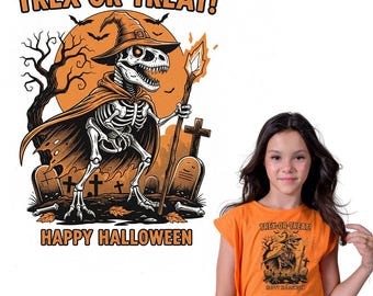 Spookysaurus Rex Clipart Halloween T-Rex Skeleton (SVG, PNG), Spooky Dino SVG, Dinosaur Costume Art, Instant Download