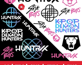 K-Pop Dämonenjäger Logo Pack, Saja Boys Jinwoo Fan Art, Cosplay inspiriert SVG PNG JPG, Huntrix Kpop Design, sofortiger digitaler Download