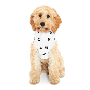 Paw Print Pet Hoodie: &#39;Less Work, Better Companionship&#39; Dog/Cat Apparel