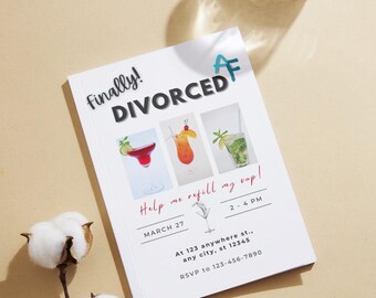 Divorce Party Invitation Template: Editable Design for print or digital, 5x7 (PDF Download)