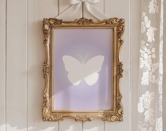 White Glow Butterfly Art Print: Butterfly Decor (Digital Download)