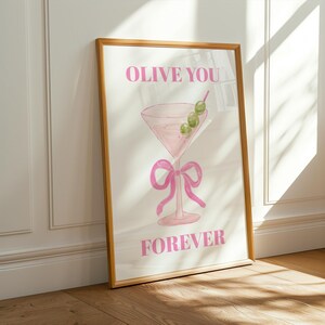 Olive You Forever プリント可能なウォールアート - デジタルプリント - ロマンチックな室内装飾 - すぐにダウンロード - ウォールアートギフト