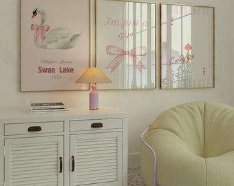 Trend Coquette Poster Set: Pink Wall Art Prints (Digital Download)