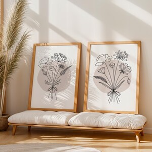 Impresión digital de flores - Decoración de pared - Arte botánico - Póster floral - Diseño inspirado en la naturaleza
