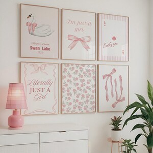 Pink Coquette Wall Art Print Set: Home Decor (Digital Download)