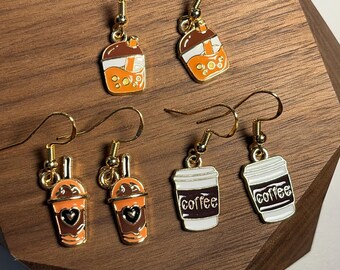 Cozy Cafe Earrings: Boba, Frappe and Coffee Drink Variations Fall Cottagecore Jewelry