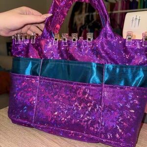 カスタムドッグショーリングサイドバッグ – ハンドラー用トートバッグ（外側ポケット12個、内側ポケット6個付き） – 名入れドッグショーバッグ – グルーミング＆リングサイドオーガナイザー