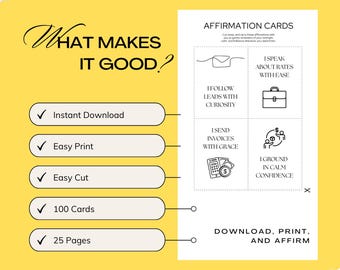 100 Minimalist Affirmation Cards for New Moms And Postpartum Relief (PDF)