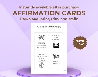 100 minimalistycznych kart afirmacyjnych dla kreatywności i artystycznego flow (PDF)