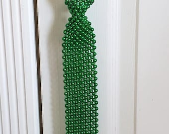 fancy beaded green Christmas tie, Gag gift, funny tie, ugly Christmas