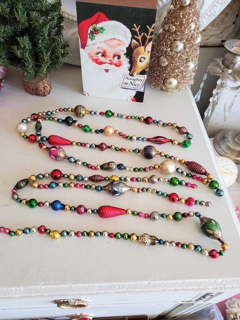 105 Antique Mercury Glass Garland Tree Garland Vintage Etsy