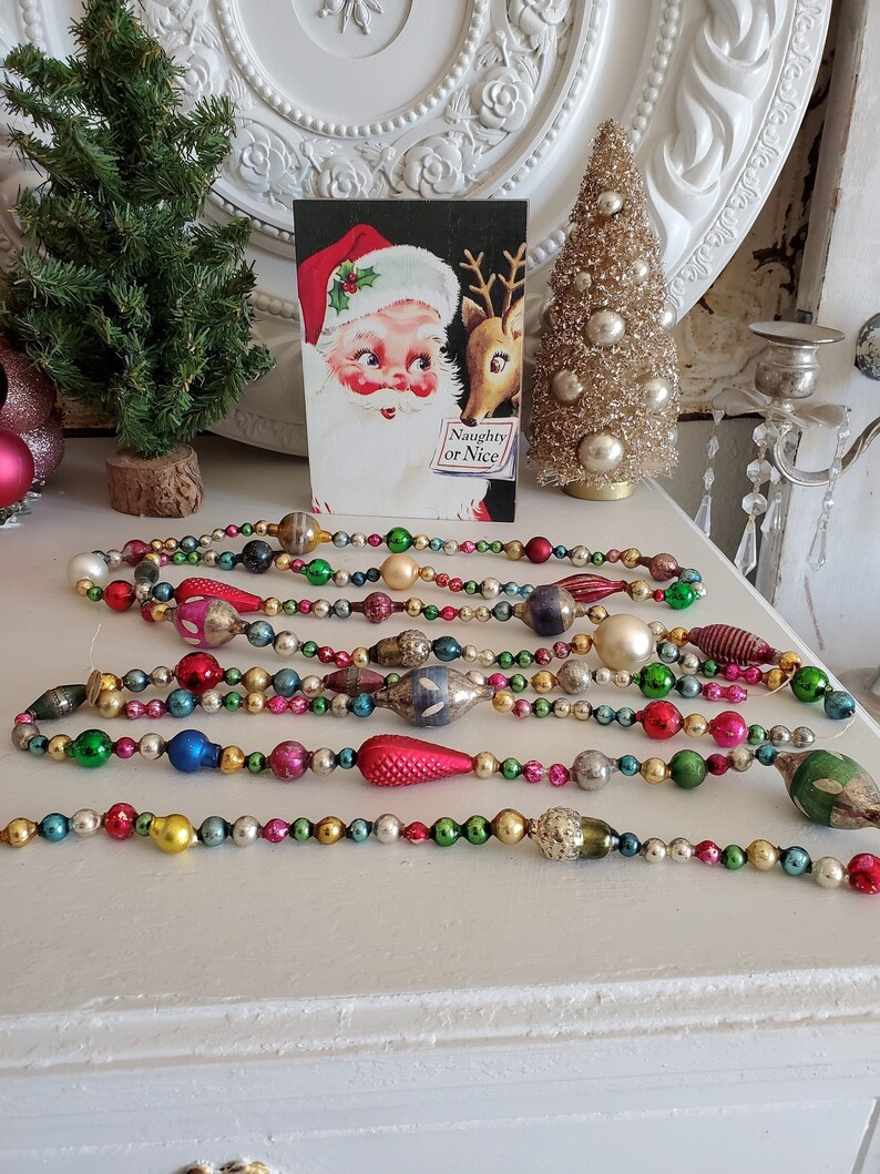 105 Antique Mercury Glass Garland Tree Garland Vintage Etsy