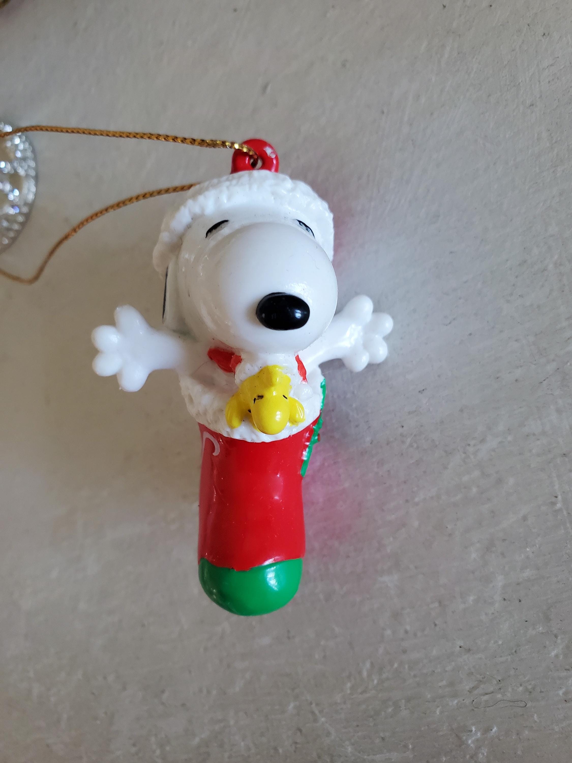 Vintage Snoopy Christmas Ornament, Woodstock Ornament, Dog