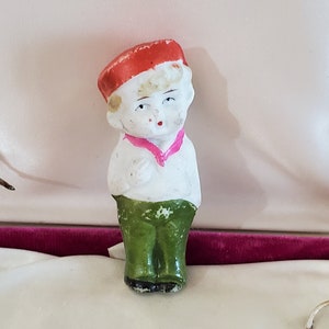 vintage bisque baby miniature doll *  BOY MiJ, frozen charlotte, vintage doll, porcelain doll