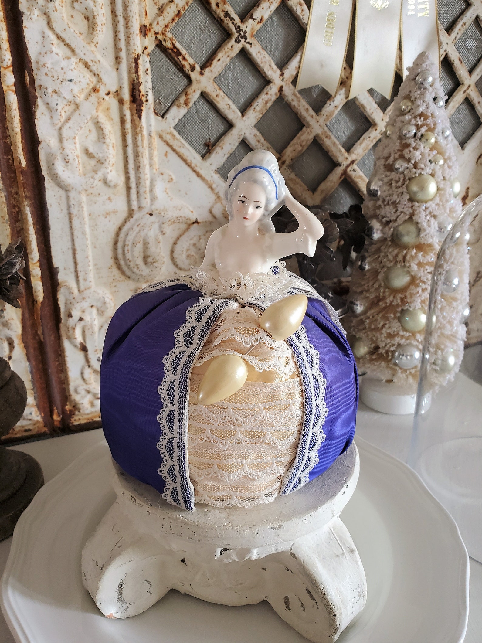 Beautiful Antique Half Doll Pin Cushion Vintage Doll Vintage Etsy