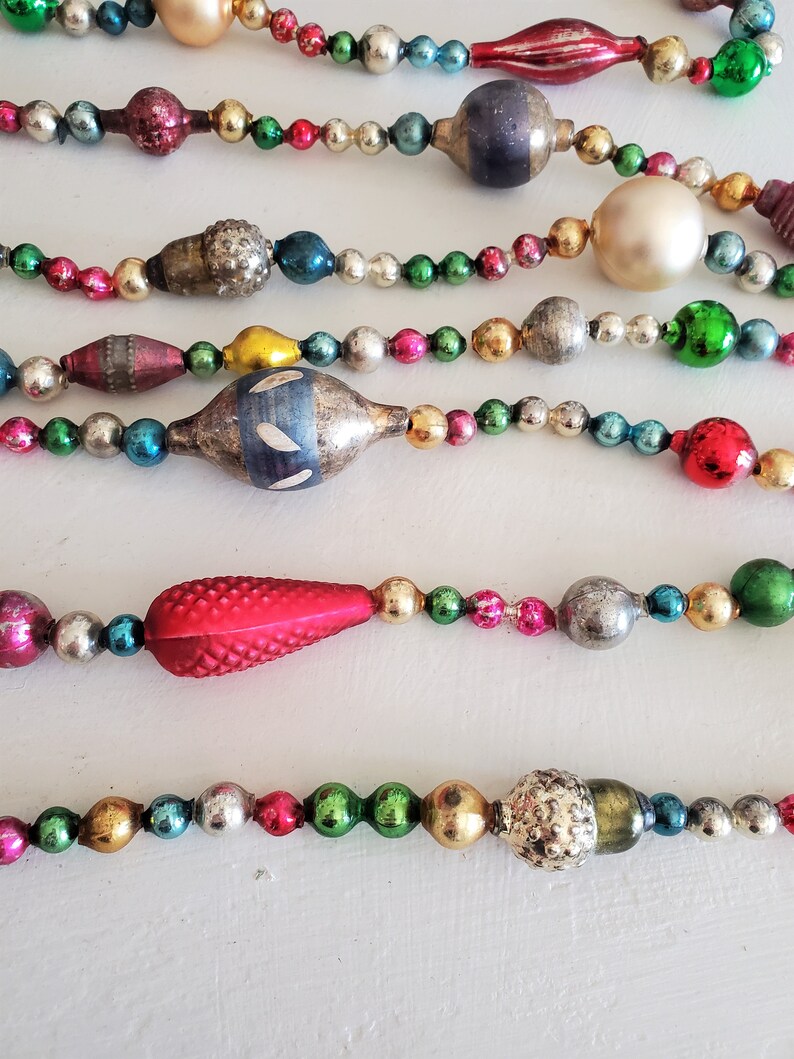 105 Antique Mercury Glass Garland Tree Garland Vintage Etsy