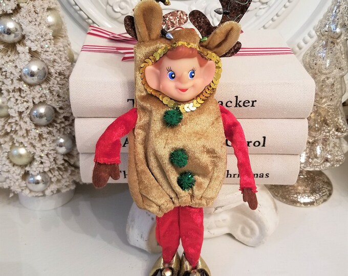 Vintage Style Pink Deer Figure Kitchsy Christmas Large Deer Etsy