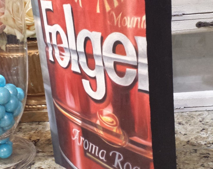 Vintage Folgers Coffee Can OIL Painting Etsy