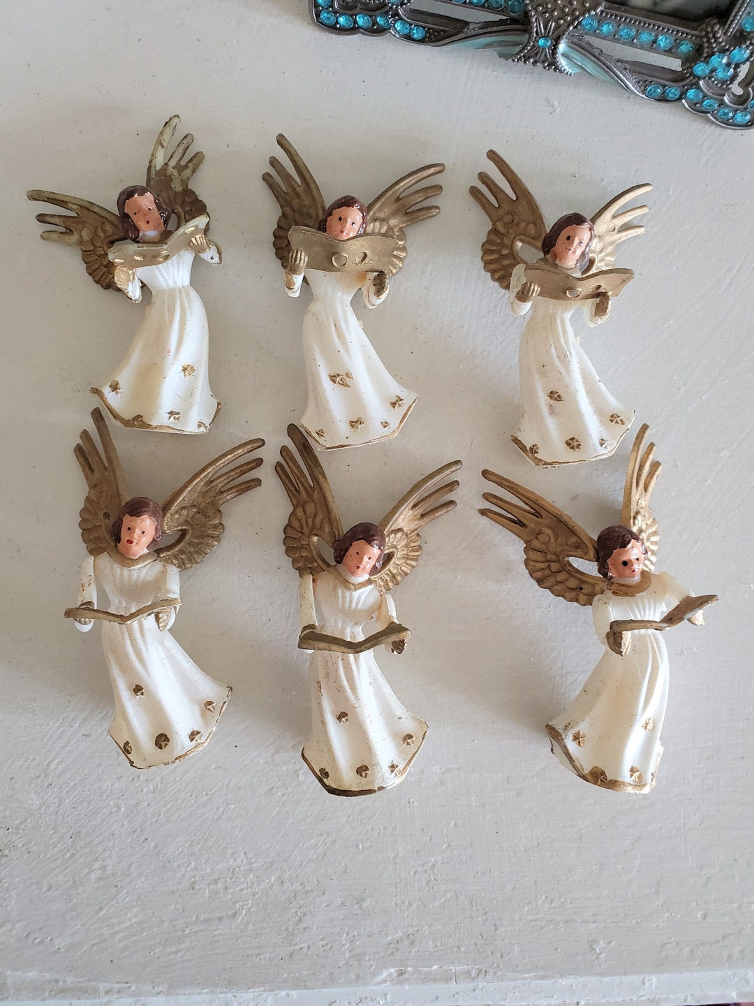 Vintage Angel Ornament Lot, Plastic Angels, MIJ, Singing Angels Etsy