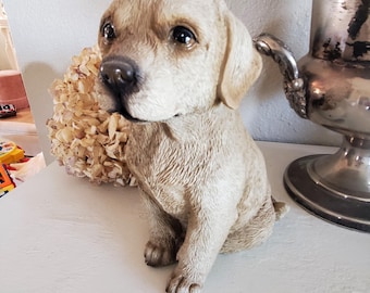 sweet Labrador retriever statue, dog statue, Lab dog figure