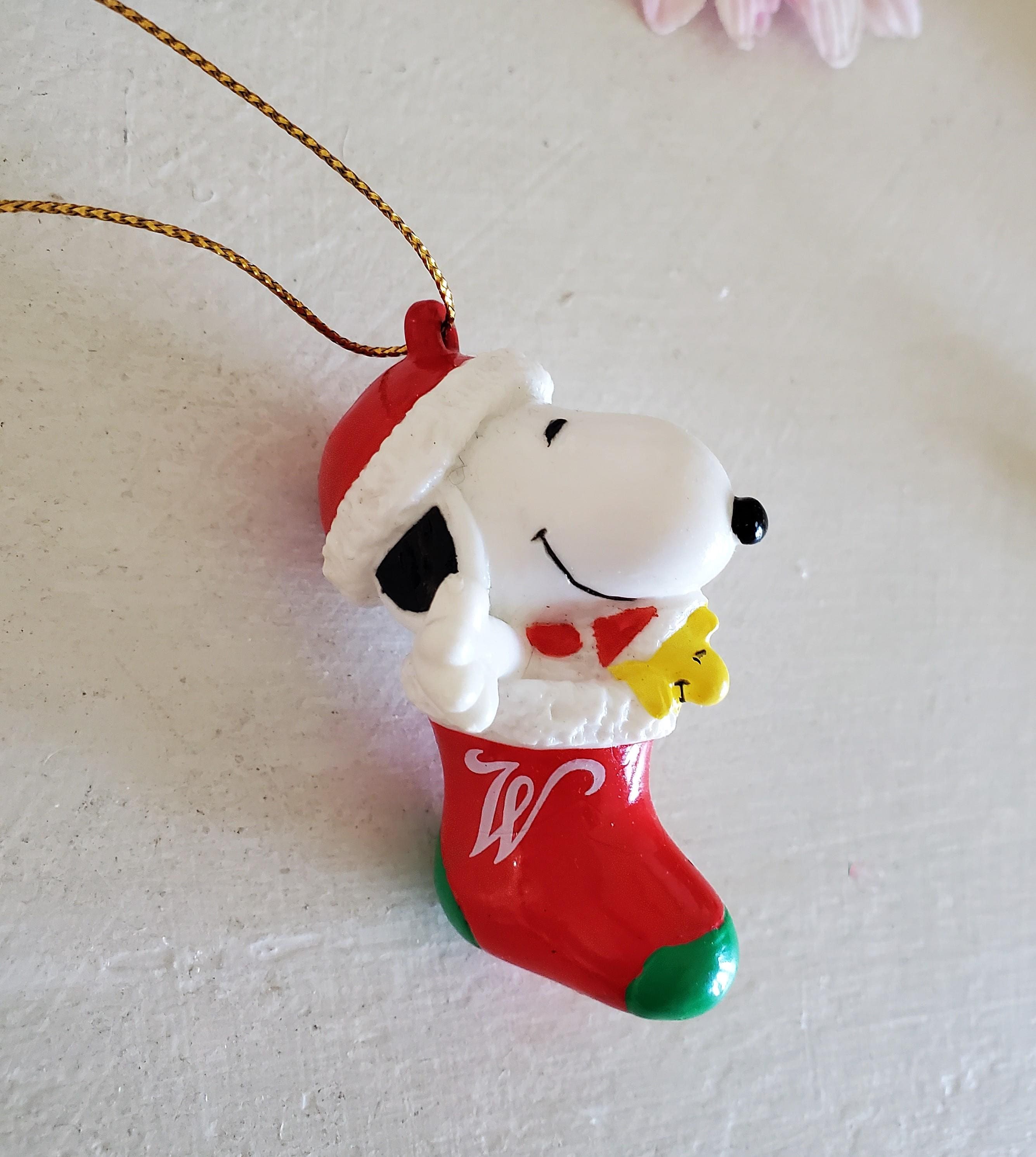 Vintage Snoopy Christmas Ornament, Woodstock Ornament, Dog