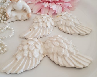 decorative angel wings onlay, furniture applique, white wings
