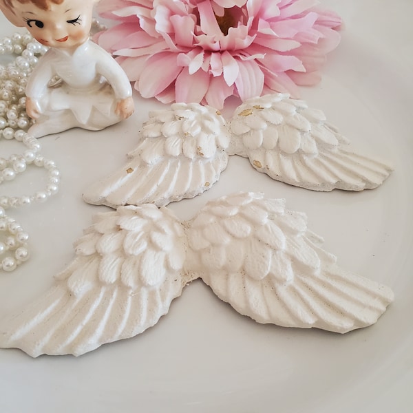 decorative angel wings onlay, project applique, white wings