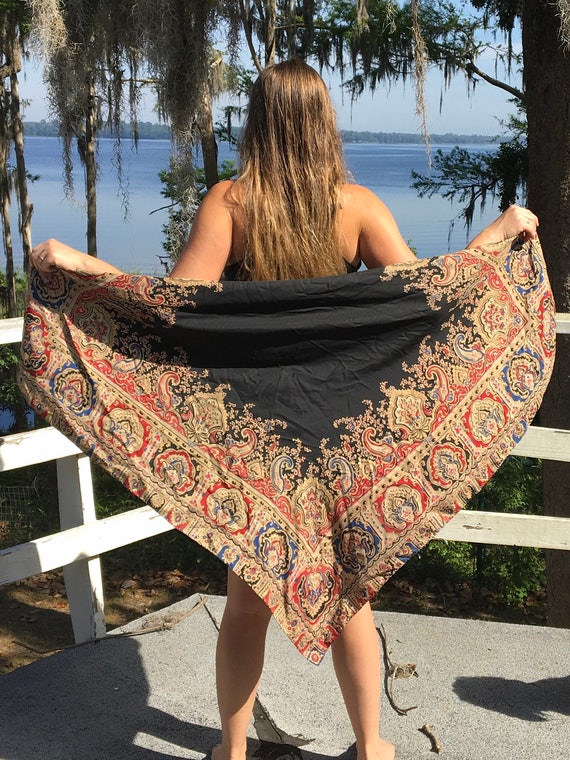 Silk Scarf Shawl Designer Large