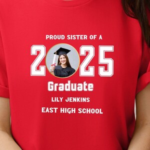Senior 2025 Graduation Shirt: Photo Personalized Graduate Tee