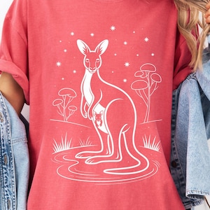 Floral Kangaroo Shirt: Comfort Colors Tee, Animal Lover Gift