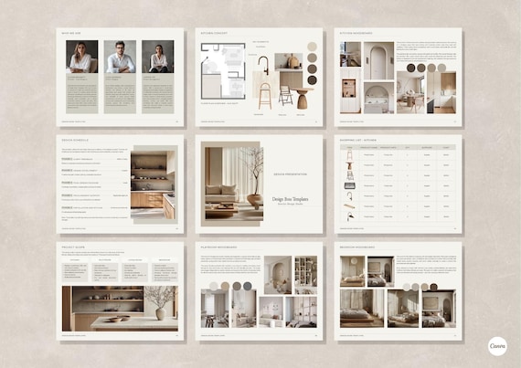 Interior Design Presentation Template: Canva Mood Board, Project Proposal