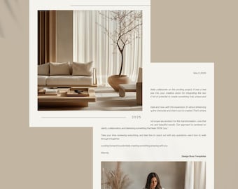 Interior Design Proposal Template | Editable Canva Proposal for Designers | Service & Fee Presentation