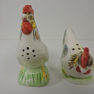 Hen and Rooster Salt and Pepper Shaker Set