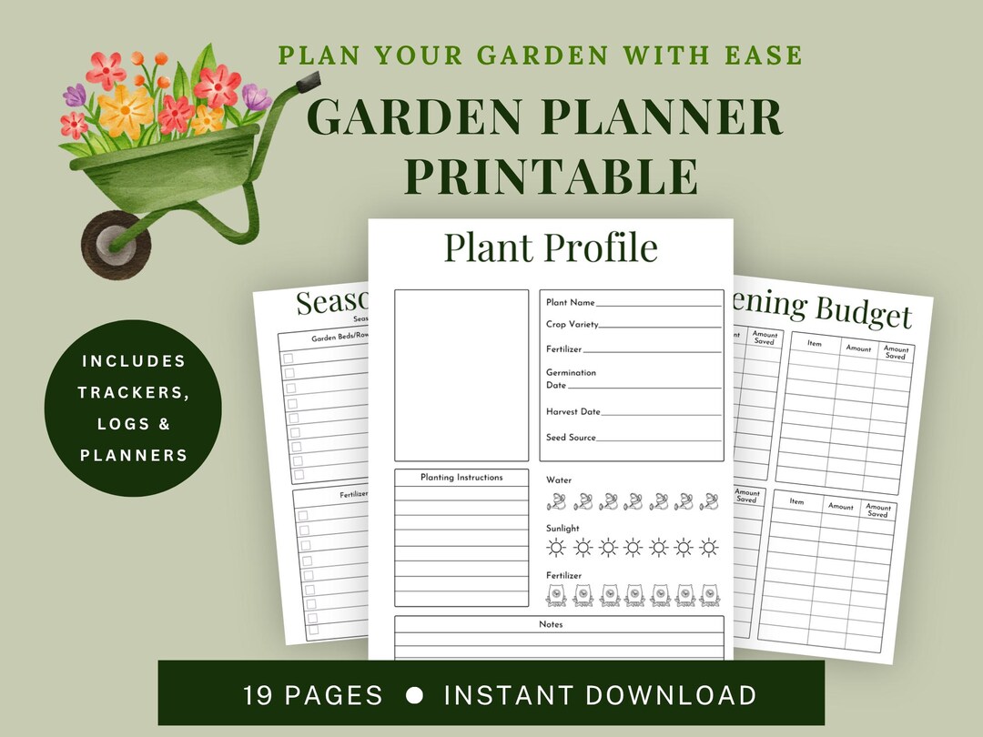 Garden Planner Printable, Gardening Planner PDF, Vegetable & Flower