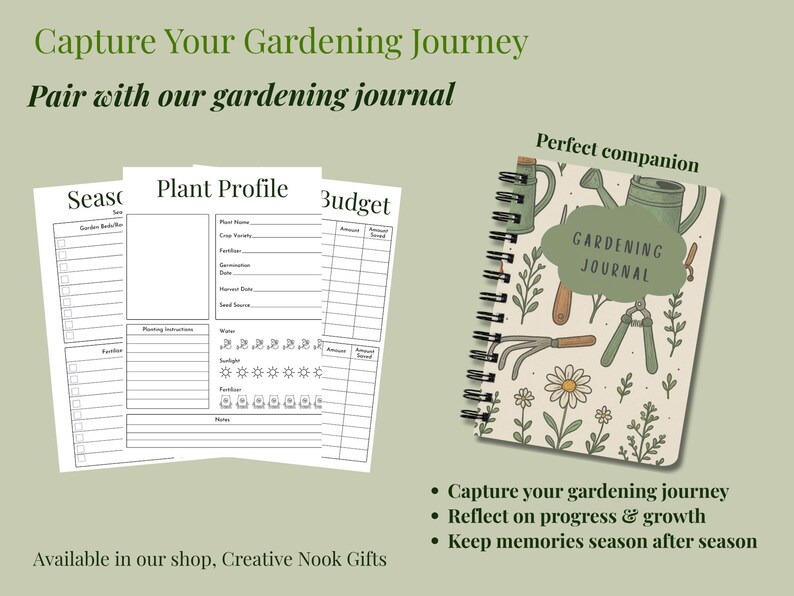 Garden Planner Printable, Gardening Planner PDF, Vegetable & Flower ...