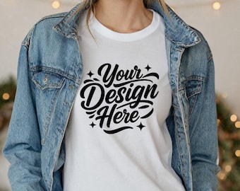 Maqueta de camiseta blanca Bella Canvas 3001 / Plantilla de camiseta unisex (Descarga digital)